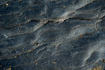 Patterns of rocks shells, rope and grass