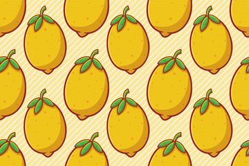 lemon fruit seamless pattern vector illustration 