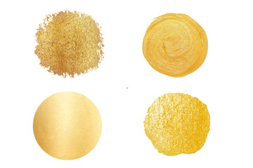 Set of Gold circle hand paint background - 494123769