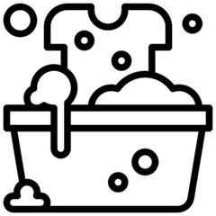 WASHING CLOTHES line icon,linear,outline,graphic,illustration