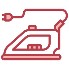 IRON red line icon,linear,outline,graphic,illustration