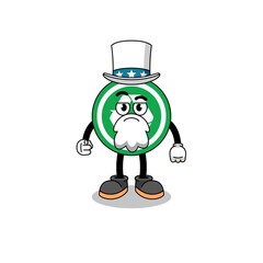 Illustration of recycle sign cartoon with i want you gesture