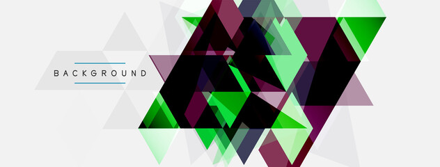 Fototapeta premium Mosaic triangles geometric background. Techno or business concept, pattern for wallpaper, banner, background, landing page