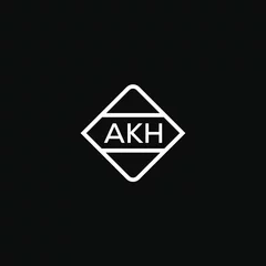 Deurstickers AKH 3 letter design for logo and icon.AKH monogram logo.vector illustration with black background. © MstRomena