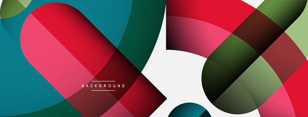 Obraz premium Trendy shapes, color minimal design composition, lines and shadows for wallpaper banner background or landing page