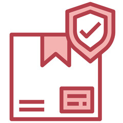 DELIVERY INSURANCE red line icon,linear,outline,graphic,illustration