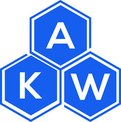 AKW letter logo design on black background. AKW  creative initials letter logo concept. AKW letter design.