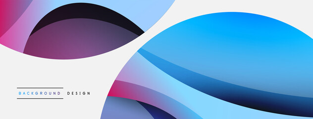 Creative geometric wallpaper. Minimal abstract background. Circle and wave composition vector illustration for wallpaper banner background or landing page