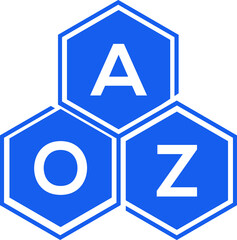 AOZ letter logo design on White background. AOZ creative initials letter logo concept. AOZ letter design. 