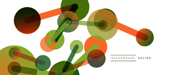 Abstract background. Round dots connected by lines. Trendy techno business template for wallpaper, banner, background or landing