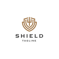Luxury shield logo concept. Flat icon design template