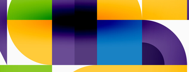 Minimal geometric abstract background. Circle square and triangle design. Trendy techno business template for wallpaper, banner, background or landing