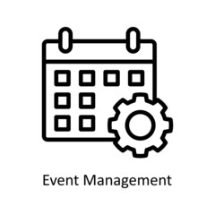 Event Management vector outline icon for web isolated on white background EPS 10 file