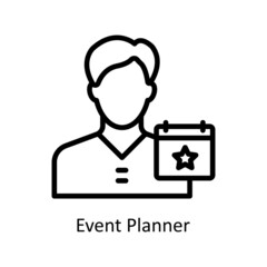 Event Planner vector outline icon for web isolated on white background EPS 10 file
