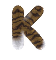 Brown Tabby Cat Themed Font Letter K