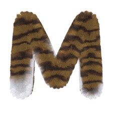Brown Tabby Cat Themed Font Letter M