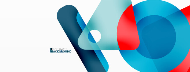 Line, triangle, square and circle primitive composition. Vector geometric minimal abstract background for wallpaper, banner, background, landing page