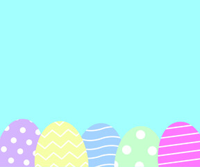 Fototapeta na wymiar Easter eggs on a blue background