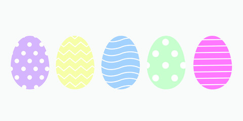 Easter eggs purple pink green blue yellow
