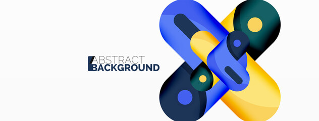 Naklejka premium Creative geometric wallpaper. Round arrow shape minimal geometric background. Techno business template for wallpaper, banner, background or landing