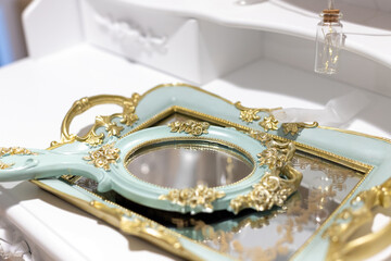 beautiful mirror with golden applications