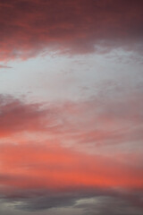 Bright orange, pink sunset sky. Great for replacement in photo editing for dramatic, epic scenic view. 