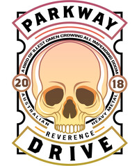 Colorful human skull without a lower jaw vector illustration