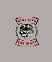 Grunge skull with helmet illustration