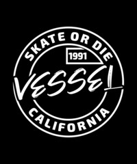 Skate or die text, shiny white style editable text effect