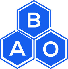 BAO letter logo design on White background. BAO creative initials letter logo concept. BAO letter design. 