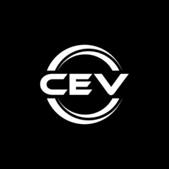 CEV letter logo design with black background in illustrator, vector logo modern alphabet font overlap style. calligraphy designs for logo, Poster, Invitation, etc.