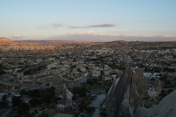 Obraz premium Sky view in the evening in the Turkish city of Cappadocia