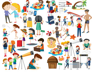 Set of different people cartoon character