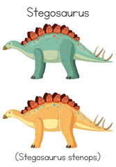 Stegosaurus in orange and green colors