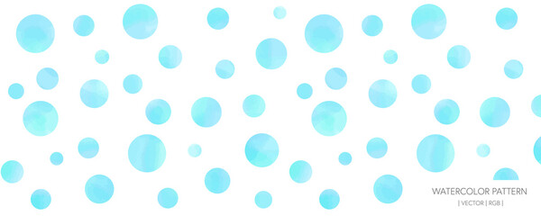 爽やかな、抽象水彩シームレス・パターン、水玉
