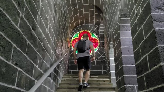 interior of the sanctuary of las lajas