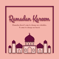 Square Islamic Background For Ramadan Quotes Post Banner Template Vector Design