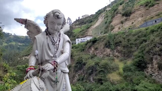 sculpture full of scapulars in the las lajas sanctuary