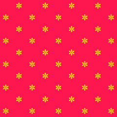 Yellow ninja weapon on red background. Star shape pattern.