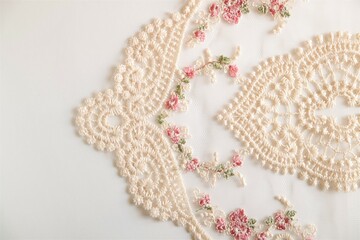 Obraz premium white lace material pedicel