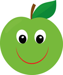 Drawing cartoon apple for children