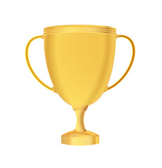 Winner cup isolated. Golden trophy on a transparent background. Vector illustration.