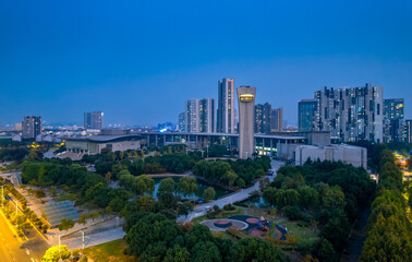 Night view of Jiangyin City, Jiangsu Province, China