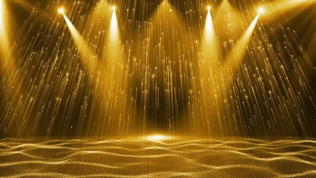  Aesthetic particle light and spotlight stage background.