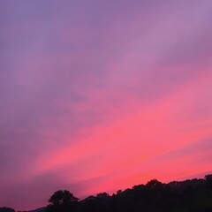 Fototapeta na wymiar Purple Pink Gradation Sunset