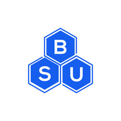 BSU letter logo design on White background. BSU creative initials letter logo concept. BSU letter design. 