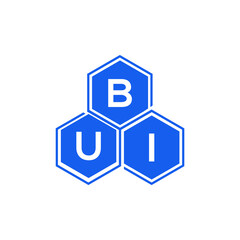BUI letter logo design on White background. BUI creative initials letter logo concept. BUI letter design. 
