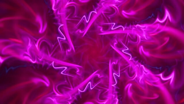 Kaleidoscope floral fractal abstract - rose pink bliss - seamless looping music vj colorful chaotic streaming backdrop art.