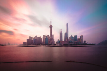 Plakat Panorama of Shanghai international financial center, China