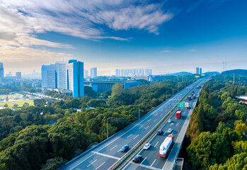 Dusk scenery of Jiangyin City, Jiangsu Province, China